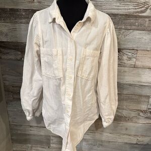 American Eagle Outfitters Cream Corduroy Shacket
